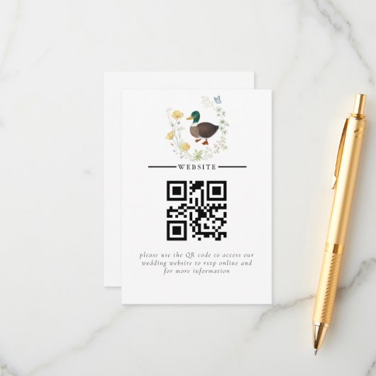 ワイルドフラワーマラードダック結婚ズ エンクロージャーカード (正面/裏面インサイチュ)
