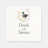 ワイルドフラワーマラードダック結婚ズ スタンダードカクテルナプキン (正面)