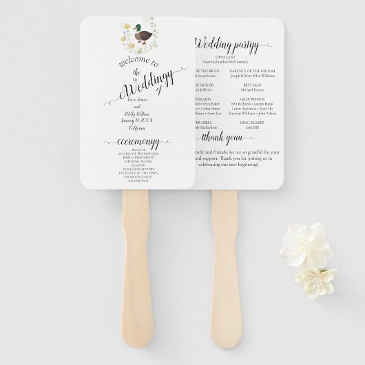 ワイルドフラワーマラードダック結婚ズ ハンドファン (正面&裏面)