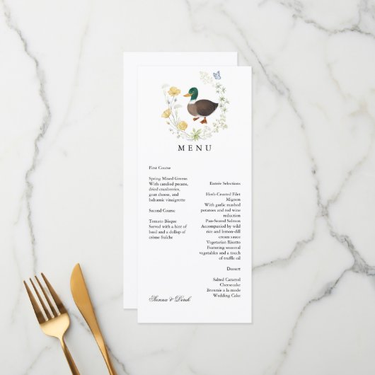 ワイルドフラワーマラードダック結婚ズ メニュー (正面/裏面インサイチュ)