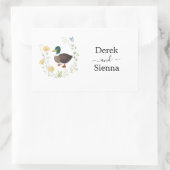 ワイルドフラワーマラードダック結婚ズ 長方形シール (バッグ)