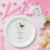 ワイルドフラワーマルガールックの結婚式 ペーパープレート (パーティー)