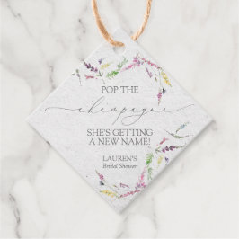 ワイルドフラワーミニシャンパンボトル フェイバータグ