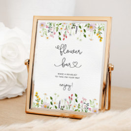 ワイルドフラワーミニマリストフラワーバー ポスター