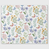 ワイルドフラワーミニマリスト植物学フローラ ラッピングペーパー (フラット)