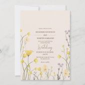 ワイルドフラワーミニマリスト素朴庭園の結婚式 招待状 (正面)