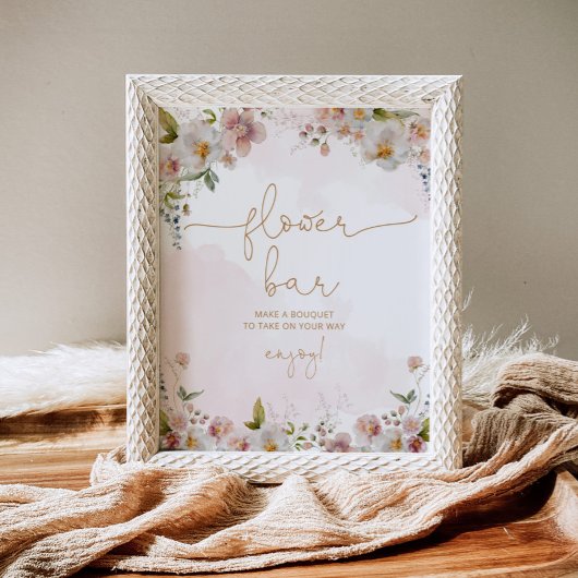 ワイルドフラワーミニマリスト花バーポスター ポスター