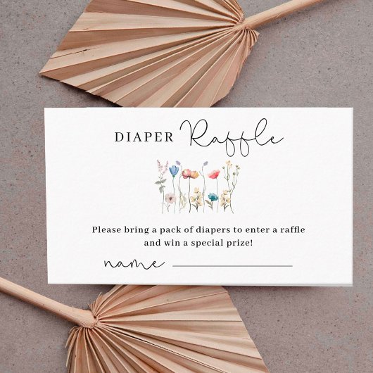 ワイルドフラワーミニマルおむつラッフル エンクロージャーカード