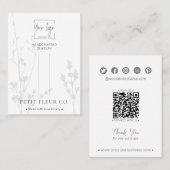 ワイルドフラワーミニマルジュエリーヘアクリップ表示カード コーリングカード (正面/裏面)