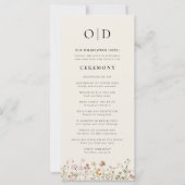 ワイルドフラワーミニマルタイポグラフィ結婚式 プログラム (正面)