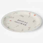 ワイルドフラワーミニマルバエレガントジェットブライダルシャワー ペーパープレート (アングル)