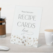 ワイルドフラワーミニマルブライダルシャワーレシピカード 台座サイン (インサイチュ)