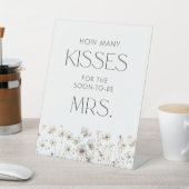 ワイルドフラワーミニマルブライダルシャワー数キス 台座サイン (インサイチュ)