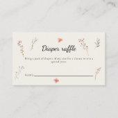 ワイルドフラワーミニマルボホベイビーシャワーおむつラッフル エンクロージャーカード (正面)