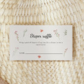 ワイルドフラワーミニマルボホベイビーシャワーおむつラッフル エンクロージャーカード