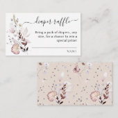 ワイルドフラワーミニマルボホモダン赤ちゃんシャワーおむつ エンクロージャーカード (正面/裏面)