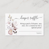 ワイルドフラワーミニマルボホモダン赤ちゃんシャワーおむつ エンクロージャーカード (正面)