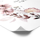 ワイルドフラワーミニマルボホモダン赤ちゃんシャワーおむつ ポスター (角)