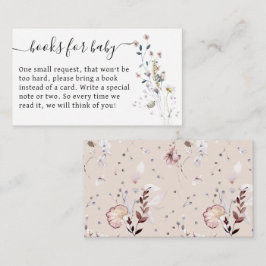 ワイルドフラワーミニマルボホモダン赤ちゃんシャワー本 エンクロージャーカード