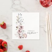 ワイルドフラワーミニマルボホモダン赤ちゃんシャワー スタンダードカクテルナプキン (インサイチュ)