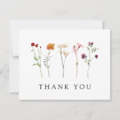 ワイルドフラワーミニマルレズビアンプライドフローラ結婚ズ サンキューカード (正面)