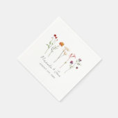 ワイルドフラワーミニマルレズビアンプライドフローラ結婚ズ スタンダードカクテルナプキン (角)