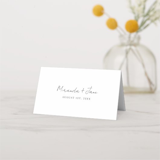 ワイルドフラワーミニマルレズビアンプライドフローラ結婚ズ プレイスカード (裏面)