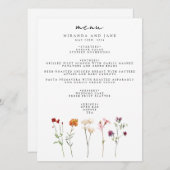 ワイルドフラワーミニマルレズビアンプライドフローラ結婚ズ メニュー (正面/裏面)