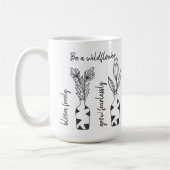 ワイルドフラワーミニマル引用文マグ コーヒーマグカップ (左)