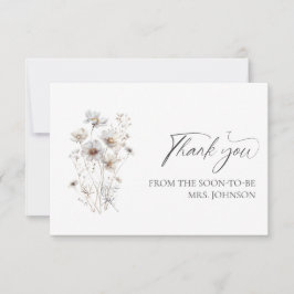 ワイルドフラワーミニマルBridalシャワーありがとう サンキューカード