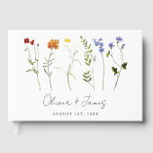 ワイルドフラワーミニマルLGBTQゲイプライドフローラ結婚ズ ゲストブック (正面)