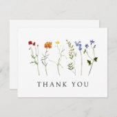 ワイルドフラワーミニマルLGBTQゲイプライドフローラ結婚ズ サンキューカード (正面/裏面)
