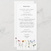 ワイルドフラワーミニマルLGBTQゲイプライドフローラ結婚ズ メニュー (正面/裏面)