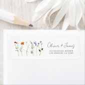 ワイルドフラワーミニマルLGBTQゲイプライドフローラ結婚ズ ラベル (インサイチュ)