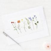 ワイルドフラワーミニマルLGBTQゲイプライドフローラ結婚ズ 長方形シール (封筒)
