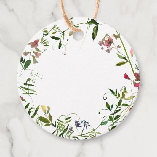 ワイルドフラワーミモサバージュースラベル手書き用 フェイバータグ (正面)