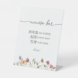 ワイルドフラワーミモサバー標識 台座サイン