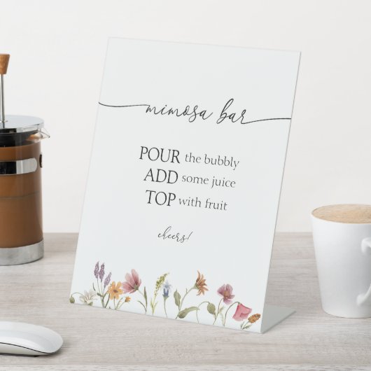 ワイルドフラワーミモサバー標識 台座サイン (インサイチュ)