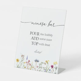 ワイルドフラワーミモサバー標識 台座サイン