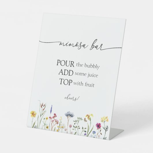 ワイルドフラワーミモサバー標識 台座サイン (正面)