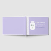 ワイルドフラワーメイソンの瓶とレースの赤ちゃんシャワー ゲストブック (全面)