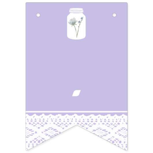 ワイルドフラワーメイソンの瓶とレースの赤ちゃんシャワー バンティングフラッグ (第2の旗)