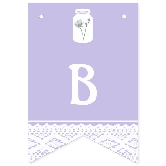 ワイルドフラワーメイソンの瓶とレースの赤ちゃんシャワー バンティングフラッグ (第3の旗)