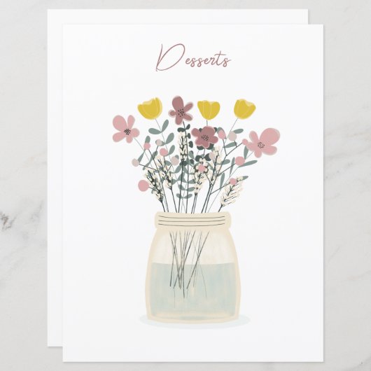 ワイルドフラワーメイソンジャールデザートレシピディバイダー (正面/裏面)