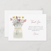 ワイルドフラワーメイソンジャールハンドレタリング サンキューカード (正面/裏面)