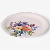 ワイルドフラワーメイソンジャールブライダルシャワー紙プレート ペーパープレート (アングル)