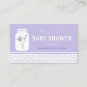 ワイルドフラワーメイソンジャー&レースベビーシャワーチケット エンクロージャーカード (正面)