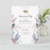 ワイルドフラワーメドゥ グリッター 卒業帽 招待状 (スタンド正面)