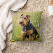 ワイルドフラワーメドウのウェルシュテリア クッション (ブランケット)