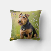 ワイルドフラワーメドウのウェルシュテリア クッション (裏面)